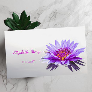 Cartão De Visita Psicólogo Terapeuta Zen,Flor de Lótus Roxa