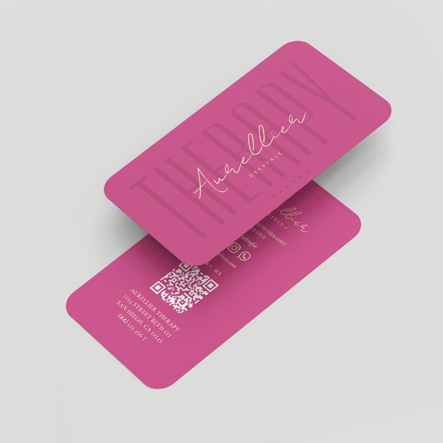 Cartão De Visita Psicólogo terapêutico moderno Psicólogo Saúde ment (Modern Therapist Psychologist Mental Health Pink Business Card
)