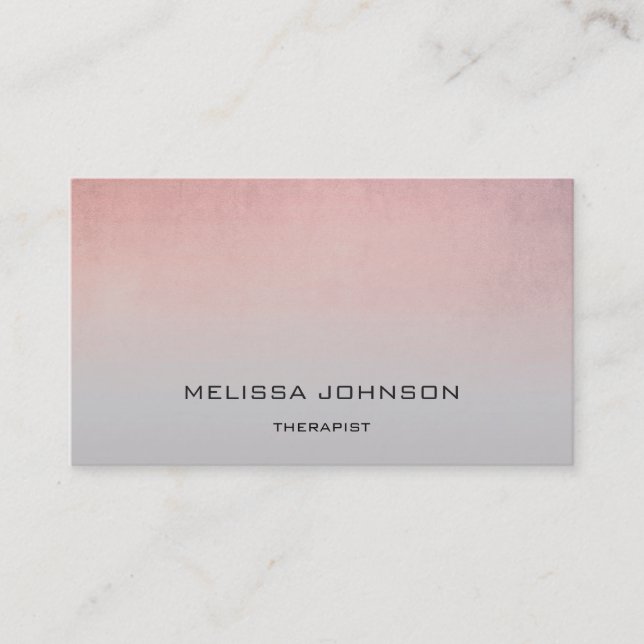 Cartão De Visita Psicólogo Terapista Couve-Rosa de-Cinzas Douradas (Frente)
