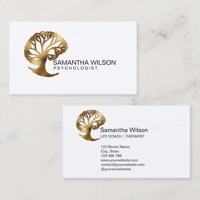 Cartão De Visita Psicólogo Terapista de Vida Treinador Psiquiatra (Frente/Verso)