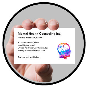 Cartão De Visita Psicoterapia com Aconselhamento de Saúde Mental
