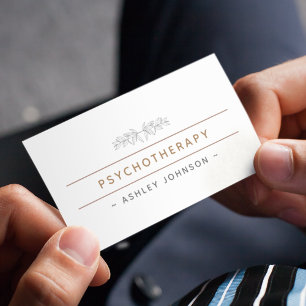 Cartão De Visita Psicoterapia Natureza Verde Boho Botânico Desenha