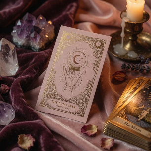 Cartão De Visita Psíquico de Luxo Bege Rosa Dourado Celestial