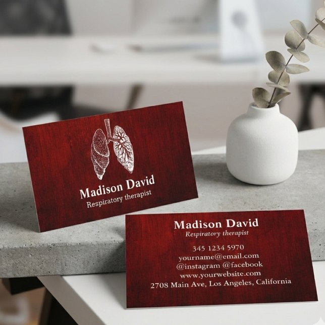 Cartão De Visita Pulmonólogo Vermelho (Criador carregado)