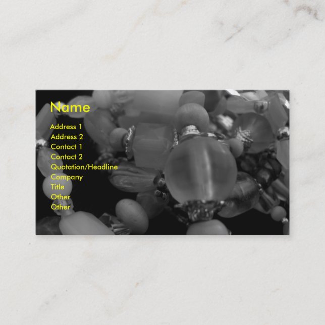 Cartão De Visita "Pulseira Tangled em preto" e no branco (Frente)