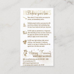 Cartão De Visita Pulverização antes da instrução da guia de assistê