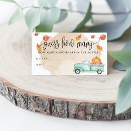 Cartão De Visita Pumpkin Fazenda Truck Adivinha Quantas Cartas De J