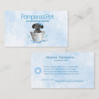 Cartão De Visita Puppy no Pail Pet Groomer Services