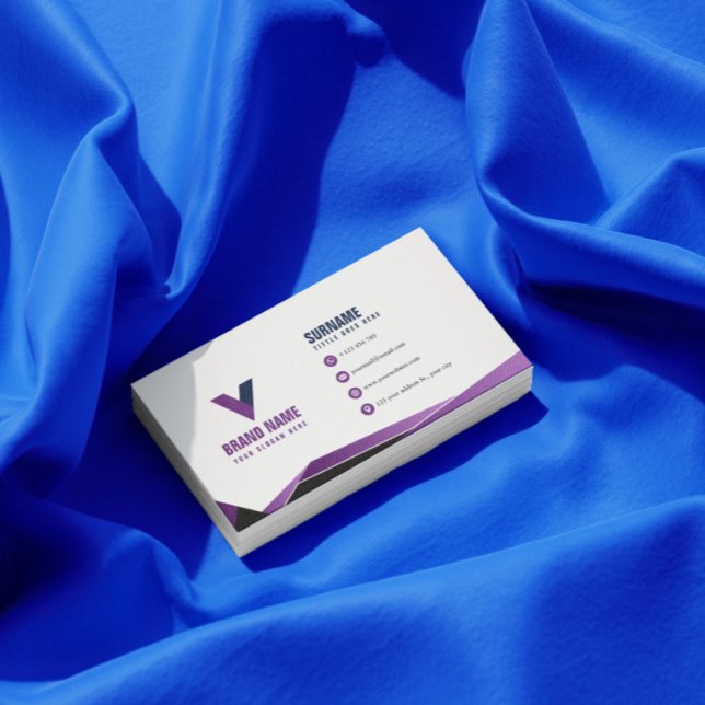 Cartão De Visita Purple Elegant Modern (Criador carregado)