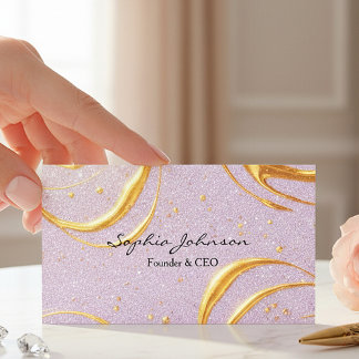 Cartão De Visita Purple Glitter Business Card
