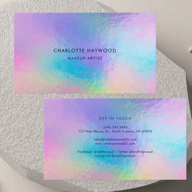 Cartão De Visita Purple Iridescent Modern (Purple Iridescent Modern Business Card)