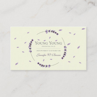 Cartão De Visita Purple Lavender Circle Framed Essential Oils
