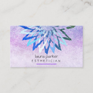 Cartão De Visita Purple Teal Lotus Flower Beauticist