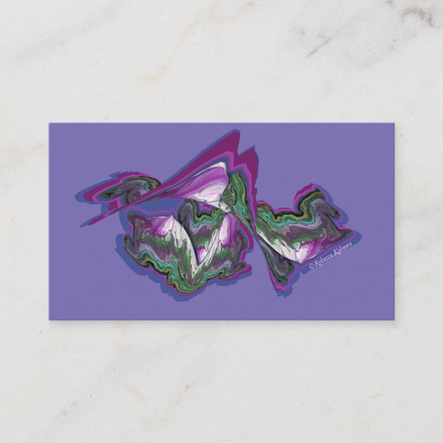 Cartão De Visita Púrpura azul e verde (Frente)