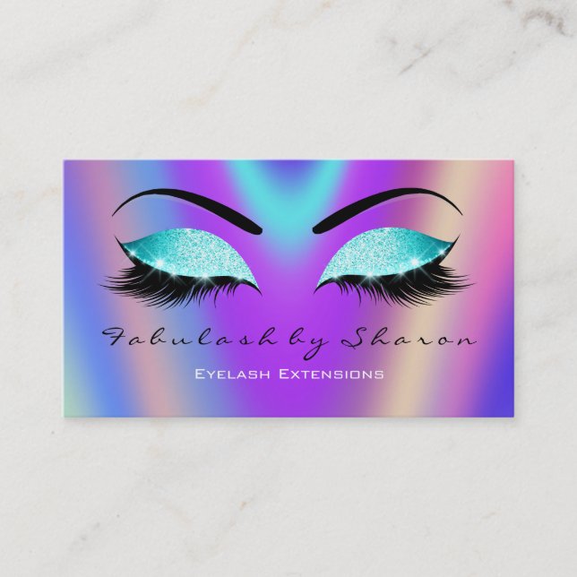 Cartão De Visita Púrpura De Maquiagem De Borda-De-Orelha (Frente)