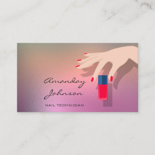 Cartão De Visita Púrpura de pedicure do Red Manicure do Artista Nai