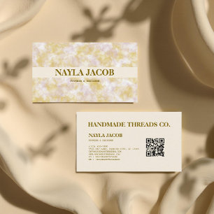 Cartão De Visita Púrpura e verde de aquarela