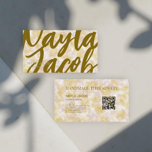 Cartão De Visita Púrpura e verde de aquarela