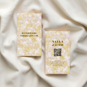 Cartão De Visita Púrpura e verde de aquarela