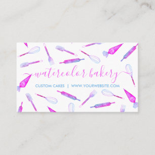 Cartão De Visita Púrpura HomeBakery Chef de pastelaria