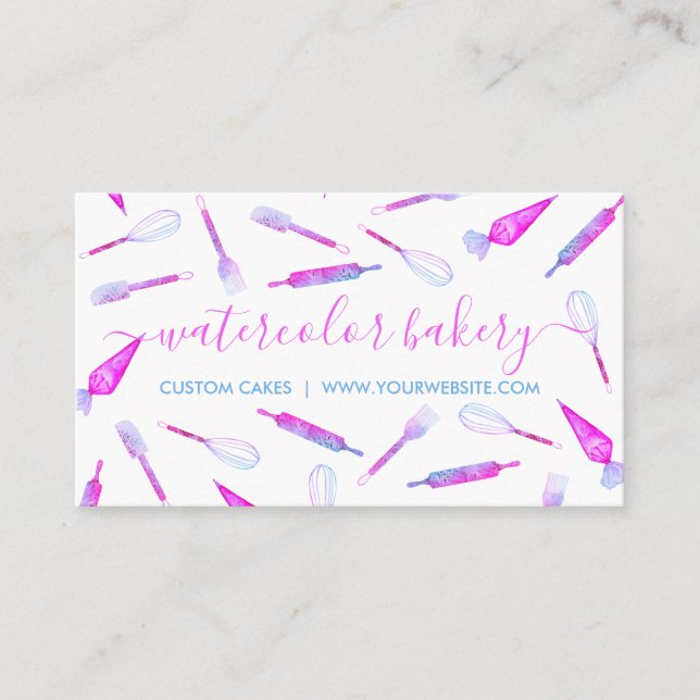 Cartão De Visita Púrpura HomeBakery Chef de pastelaria (Frente)