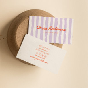 Cartão De Visita Púrpura Retrorna, Desenhada Em Cuta Estirpada