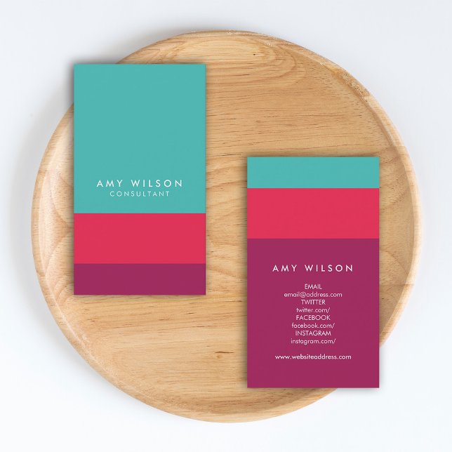 Cartão De Visita Púrpura Rosa Rosa Turquesa de Bloqueio de Mídia So (Criador carregado)