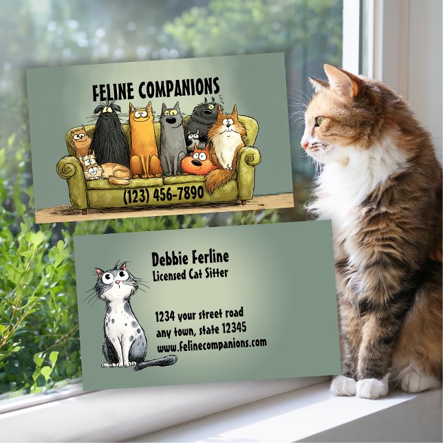 Cartão De Visita Purrfect Care – Cat Sitting (Criador carregado)