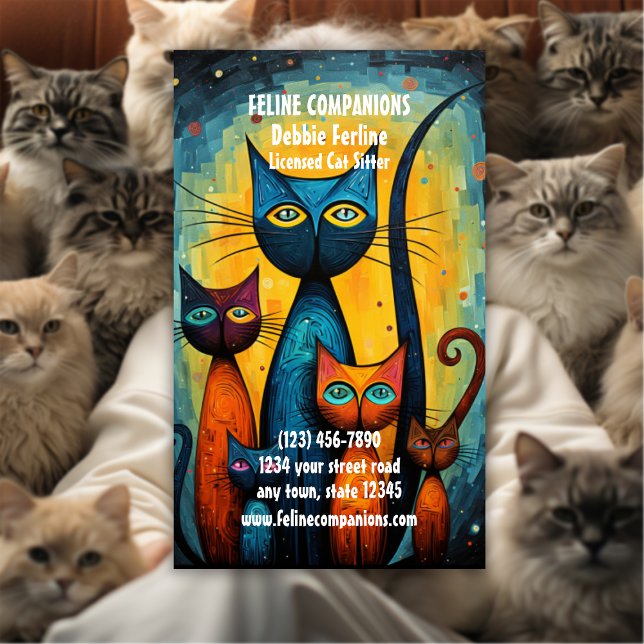 Cartão De Visita Purrfect Care – Cat Sitting (Criador carregado)