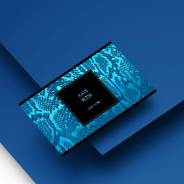 Cartão De Visita Python Skin Cobra Black Aquamarine Ocean Glam Vip