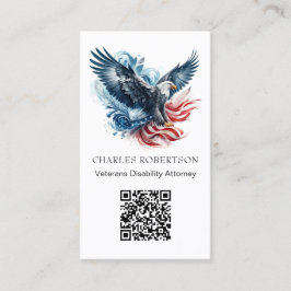 Cartão De Visita *~* QR - AP16 American Flag Bald Eagle - Foto