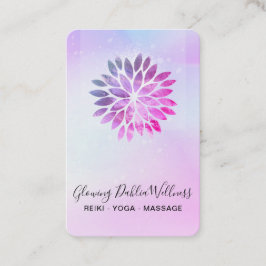 Cartão De Visita *~* QR AP2 Mandala Dahlia Pastel Blue Pink Ombro