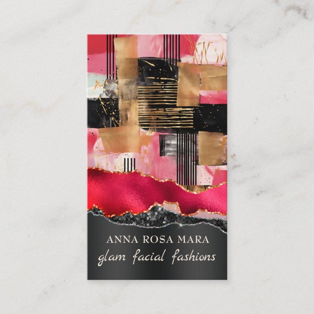 Cartão De Visita *~* QR AP5 Glam Punk Luxe 5  Fashion Bold Beauty  (Frente)