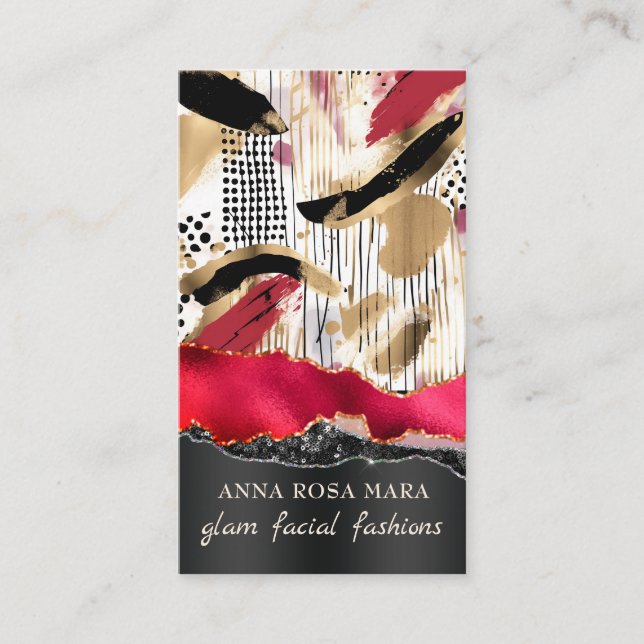 Cartão De Visita *~* QR AP5 Glam Punk Luxe 8 Fashion Bold Beauty  (Frente)