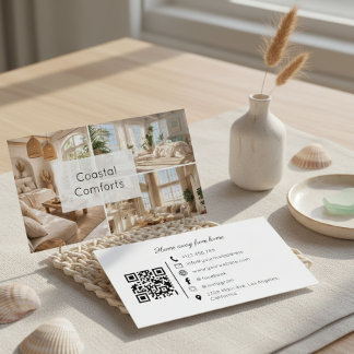 Cartão de Visita QR Code Casa de Praia para Alugue