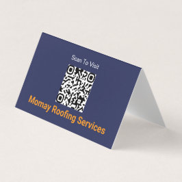 Cartão de Visita QR Code de Empreiteiro de Cobertu