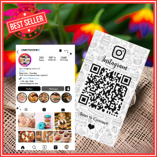 Cartão de Visita QR Code de Padaria Instagram Chef