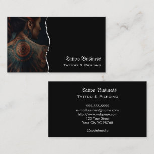 Cartão de visita QR code de salão de tatuagem