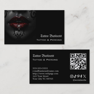 Cartão de visita QR code de salão de tatuagem