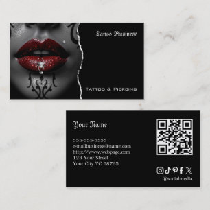 Cartão de visita QR code de salão de tatuagem