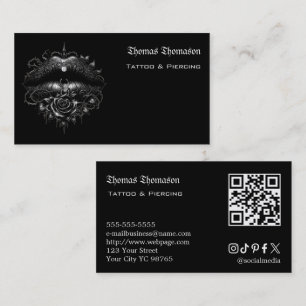 Cartão De Visita QR code de tatuador 