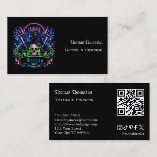 Cartão De Visita QR code de tatuador 