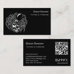 Cartão De Visita QR code de tatuador 