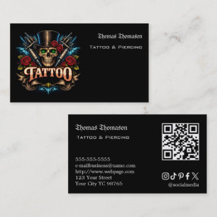 Cartão De Visita QR code de tatuador