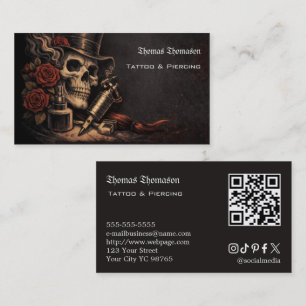 Cartão De Visita QR code de tatuador