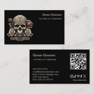 Cartão De Visita QR code de tatuador 