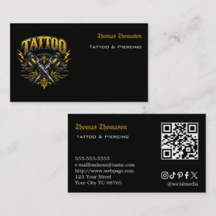 Cartão De Visita QR code de tatuador 