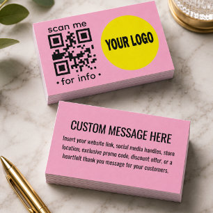 Cartão de Visita QR Code Editável Logo Moderno Ros