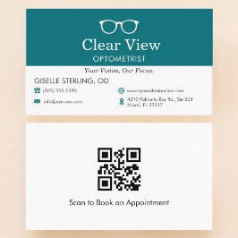 Cartão De Visita QR Code Eye Doctor Optometrist Office Glasses Icon