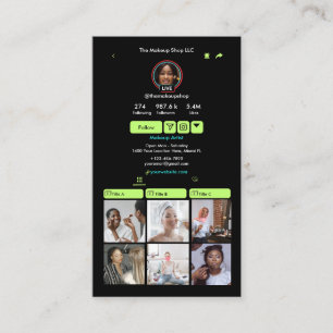 Cartão de Visita QR Code Mídia Social TikTok Verde